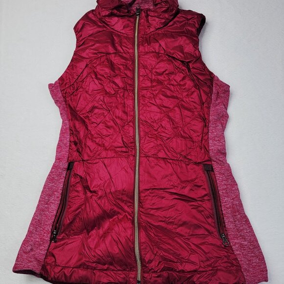 Lululemon Women's Berry Rumble Down For A Run Full-Zip Puffer Vest Size 6 - Picture 2 of 7